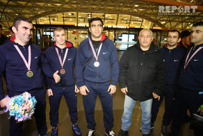 Dünya çempionatında 3 medal qazanmış DİN əməkdaşları Vətənə qayıdıb - FOTO