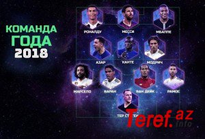 Modriç, Ronaldo və Messi – İlin rəmzi komandası
