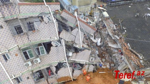 Çində bir neçə yaşayış binası uçub