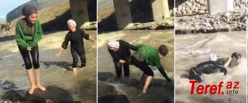 Çayda zarafatlaşan qızların ölüm anları - Dəhşətli görüntülər/Video