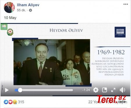 Prezident “Facebook”da Heydər Əliyevin anadan olmasının 96-cı ildönümünə həsr edilmiş videoçarx paylaşıb - VİDEO