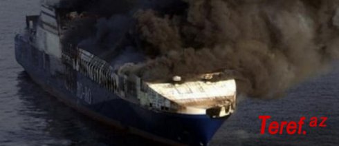 Yaponiya dənizində göyərtəsində 13 rus vətəndaşı olan gəmi yanıb