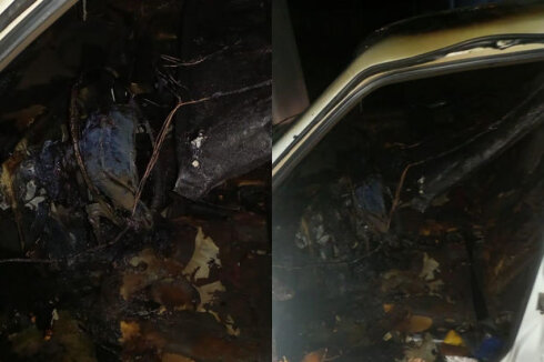 Kürdəmirdə avtomobil anidən yandı - FOTO