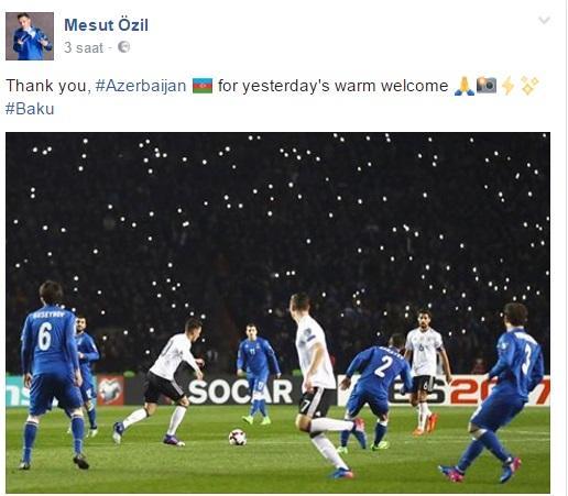 Məsut Özil Azərbaycandan yazdı – FOTO