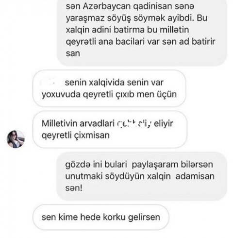 Naz Azərbaycan qadınlarını təhqir etdi - Şəxsi yazışmalarını yaydılar