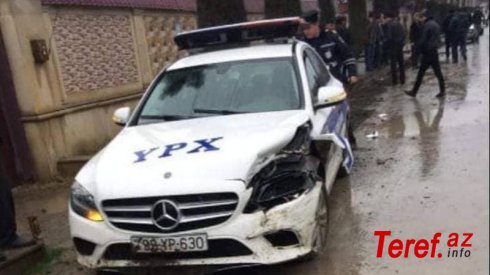 Yol polisinə yeni verilmiş "Mercedes" bu hala düşdü - HADİSƏ ANININ VİDEOSU