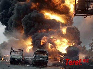 Benzin daşıyan maşın yandı - 75 nəfər öldü