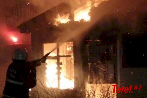 Bakıda 4 otaqlı ev yandı