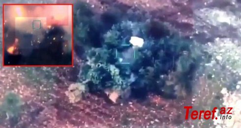 Türk ordusu gizlədilən tankı belə vurdu - Video