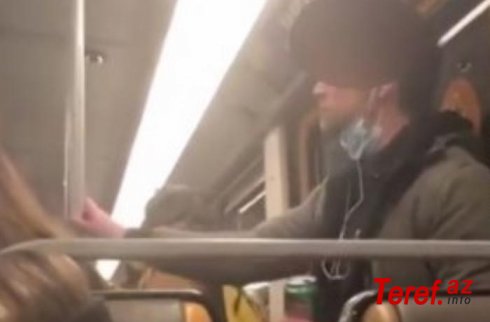 Brüssel metrosunda sərnişin yoluxucu xəstəliyi yaymağa cəhd etdi - VİDEO