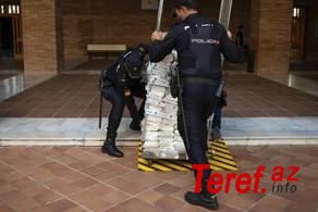 İspaniyada 2 ton kokain müsadirə edilib