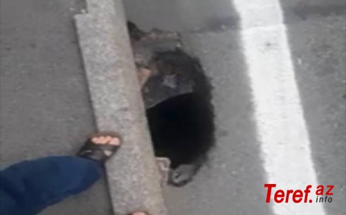 Təhsil Nazirliyinin qarşısında yol çöküb, aidiyyəti qurumlar isə "yatıb" - Video