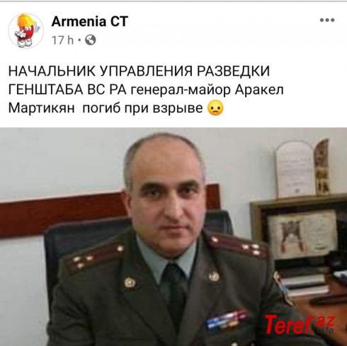 Qondarma rejimin kəşfiyyat rəisi general Arakel  Martikyan məhv edildi- FOTOFAKT