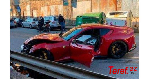 "Moyka" işçisi müştərinin 300 minlik "Ferrari"si ilə qəza törətdi - VİDEO