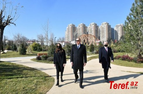 İlham Əliyev və Mehriban Əliyeva Yasamalda parkın açılışında - FOTOLAR +VİDEO (Yenilənib)