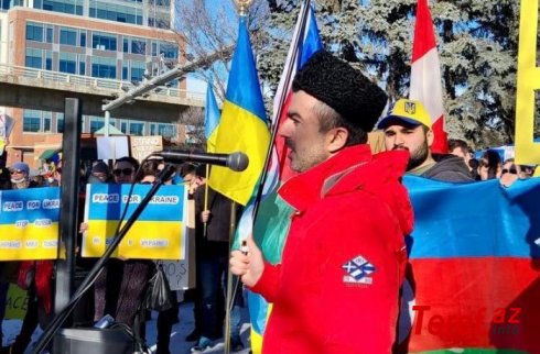 Həmyerlilərimiz Kanadada keçirilən Ukraynaya dəstək aksiyasında - VİDEO
