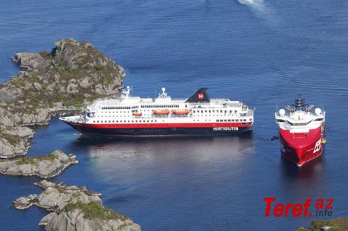 Norveçdə kruiz gəmisi saya oturdu - FOTO/VİDEO