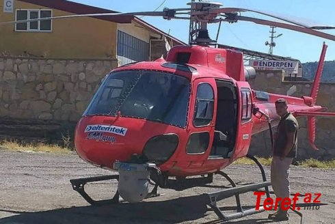 Türkiyədə helikopter yanacaqdoldurma məntəqəsinə enib yanacaq doldurdu - FOTO