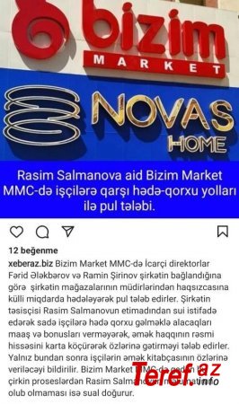 "Bizim Market"də qalmaqal: rəhbərlik market müdirlərindən hədə-qorxu ilə pul tələb edir? - İLGİNC İDDİALAR...