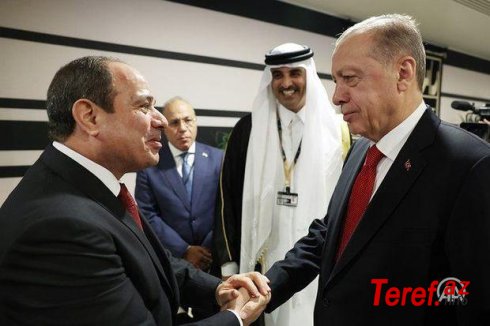 Ərdoğan ilk dəfə Misir prezidenti ilə görüşüb - FOTO
