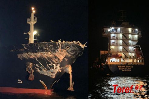 Mərmərə dənizində iki yük gəmisi toqquşub - FOTO