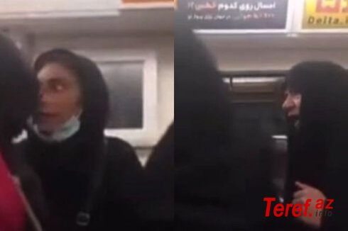 Tehran metrosunda məcburi hicaba riayət etməyən gənc qıza hücum edildi - VİDEO