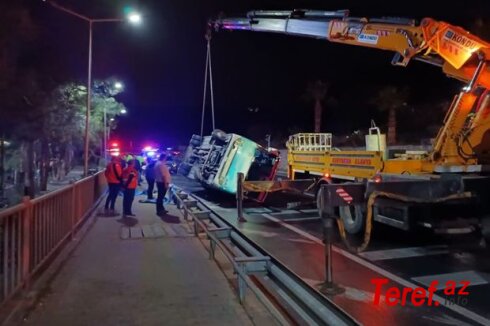 Türkiyə klubunun avtobusu aşdı: 14 futbolçu yaralandı - FOTO