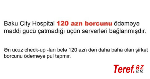 “Baku City Hospital”ın saytında bu cümlələr yazıldı –