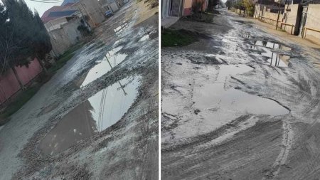 3 il əvvəl "təmir olunan" yol bu vəziyyətə necə düşüb? - FOTO