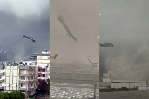 Antalyada baş verən güclü tornadonun görüntüləri yayıldı - FOTO/VİDEO