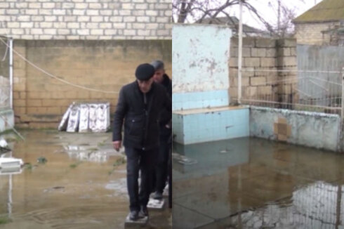 Hacıqabulda kanalizasiya suları həyətə dolur - VİDEO