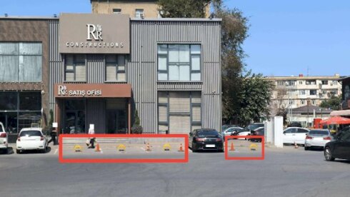 Bakıda məşhur tikinti şirkəti dövlətin yolunu şəxsi parklanmaya çevirib - FOTO