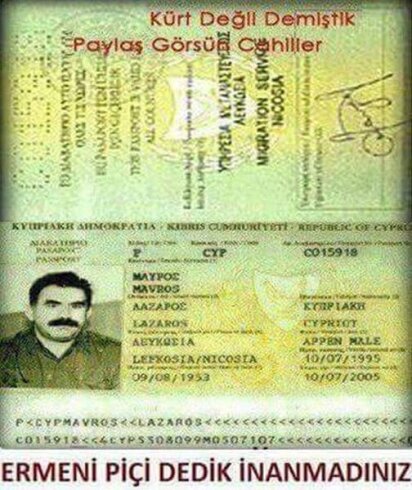 PKK 35 bin kişinin kanını ellerinde taşıyan PKK lideri Artin Agopyan (APO) ermenidir.