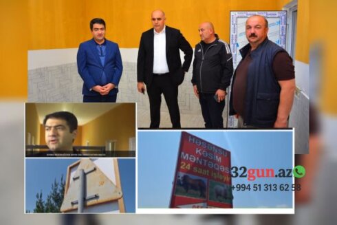 Yol nişanı ÜZƏRİNDƏ ƏT KƏSİMİ REKLAMI: İcra başçısı AÇILIŞDA